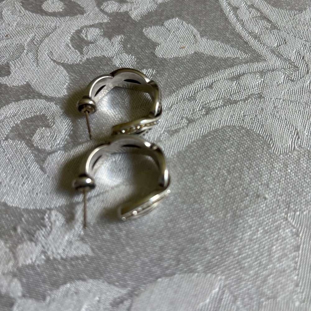 Brighton Silver-Tone Twisted Hoop Earrings